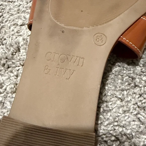 crown & ivy Tan Leather Slide Mules - Picture 3 of 3